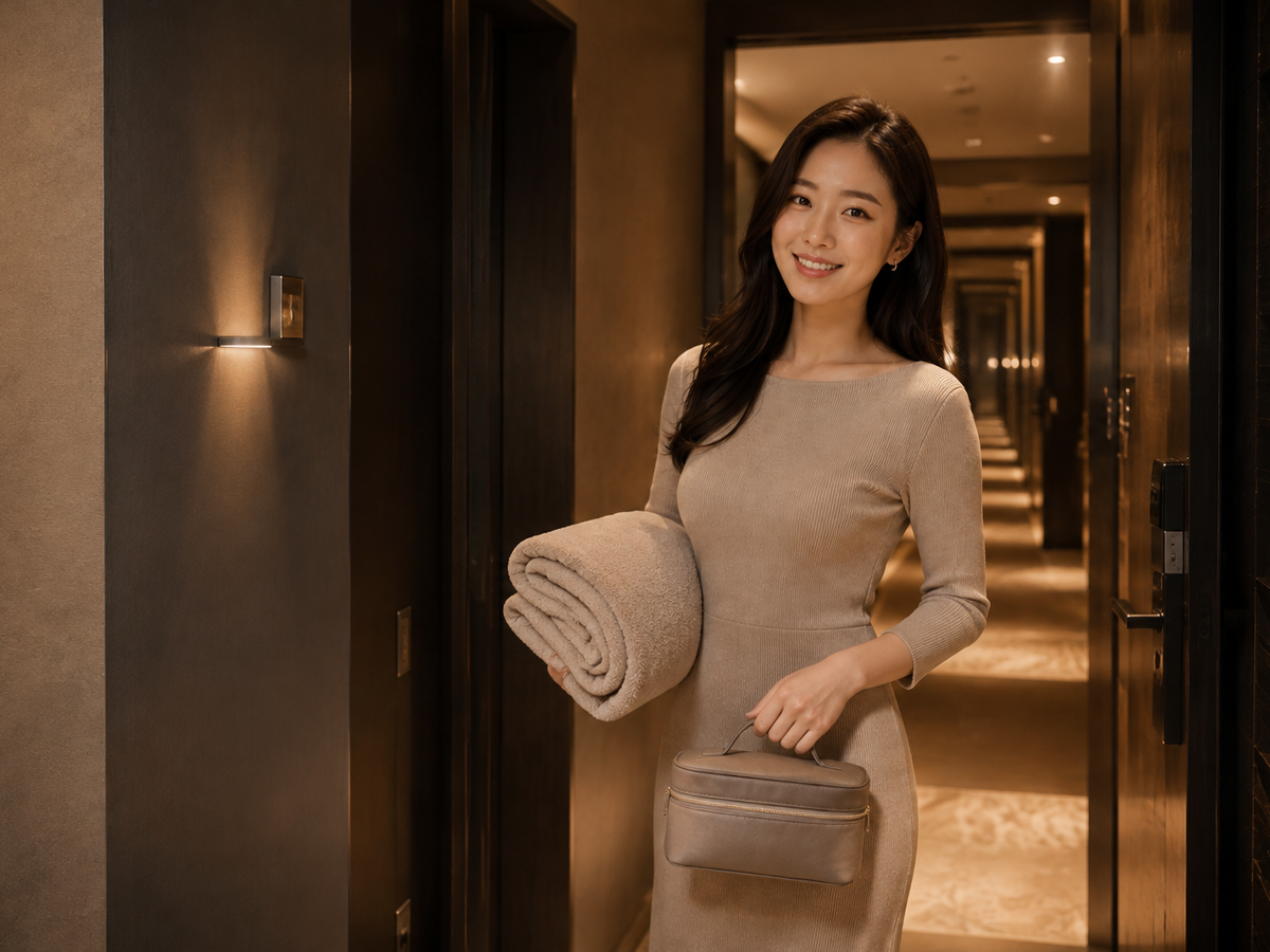성남 서현 방문 홈케어 일정을 준비하는 젊은 성인 한국 여성 관리사